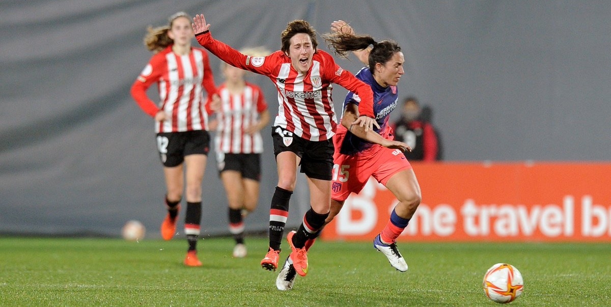 Erika en pleno partido ante el Atlético de Madrid, el día del récord